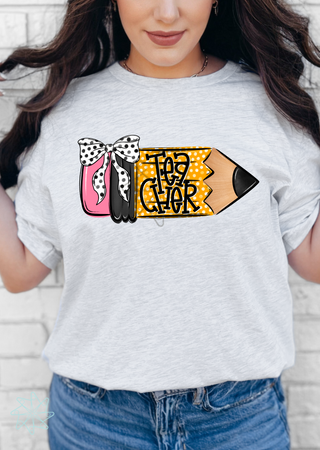 Teacher Polka Dot Pencil Tee