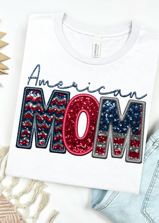 American Mom, Gram, Auntie Bella Canvas T-Shirt