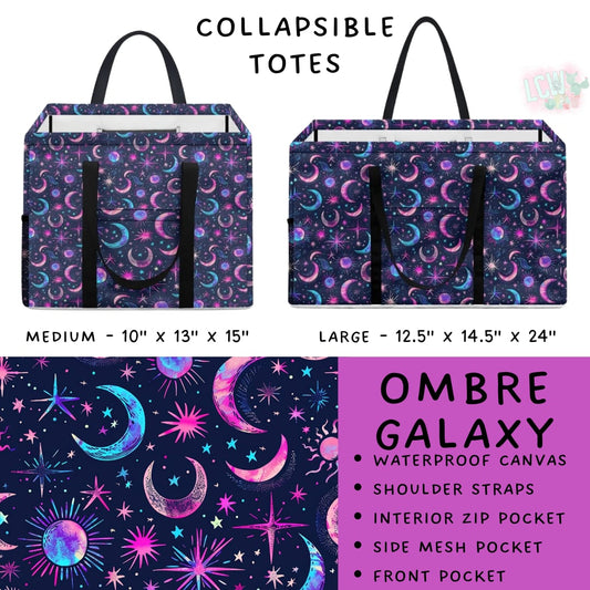 Batch #267 - Collapsible Totes - Closes 1/6 - ETA mid March - Ombre Galaxy Collapsible Tote