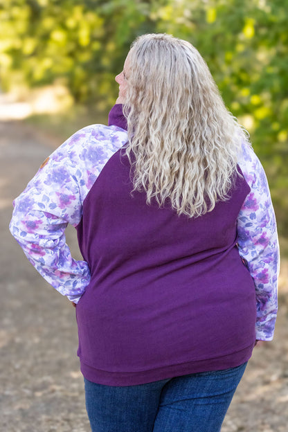 Zoey ZipCowl - Plum and Purple Floral