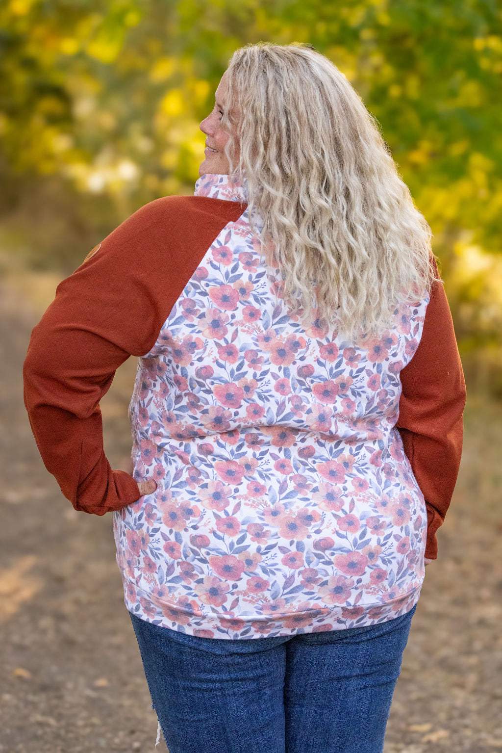 IN STOCK Zoey ZipCowl - Fall Floral and Rust