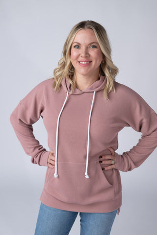 IN STOCK Kacey Ribbed Hoodie - Rose