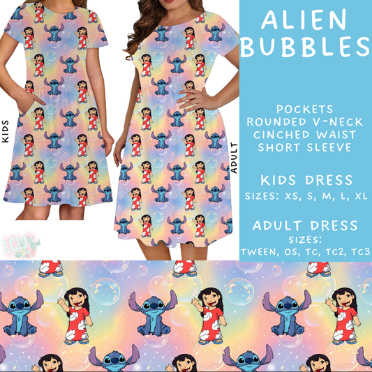 Batch #239 - Magical Faves 9 - Closes 11/18 - ETA early/mid Jan - Alien Bubbles Adult & Kids Dresses