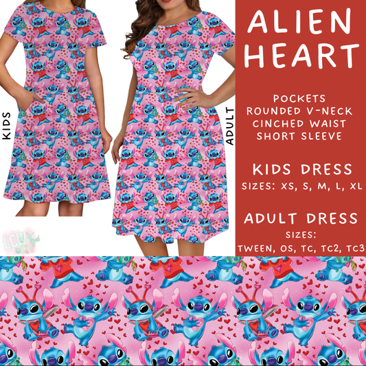 Batch #250 - Magical Valentine - Closes 12/9 - ETA late Jan - Alien Heart Adult & Kids Dresses