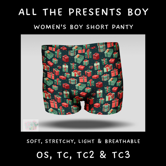 Batch #232 - Christmas Underwear - Closes 10/31 ETA early/mid Dec - All the Presents Boy Shorts