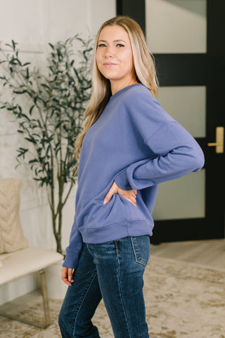 Always True Drop Shoulder Pullover in Marlin