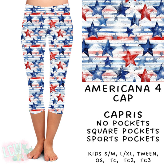 Ready To Ship - Americana 4 Capri Leggings