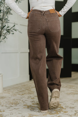 Andy High Waist Retro Wide Yarn Dyed Front Patch Pkts