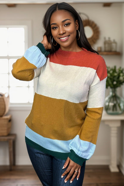 As The Leaves Change - Colorblock Sweater jb's clost