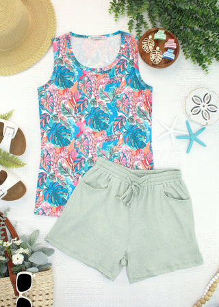 IN STOCK Ava Tank - Tropical Palm