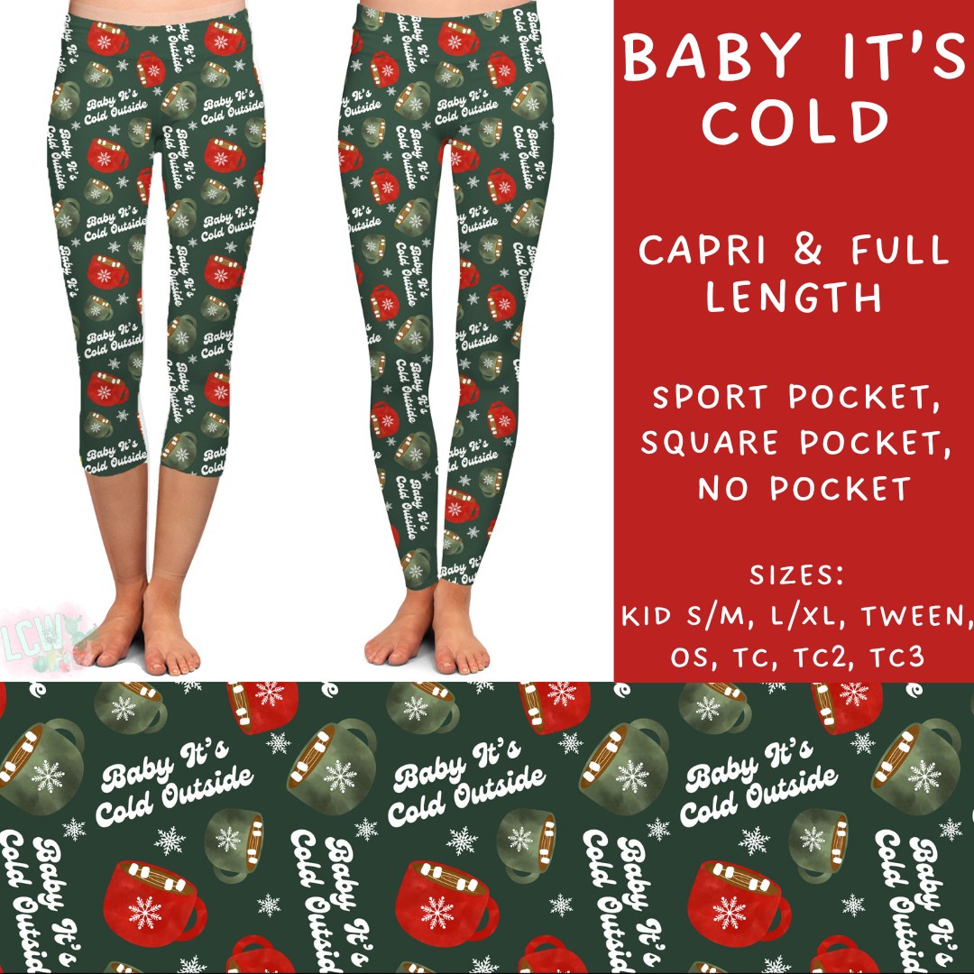 PREORDER  Batch #217 - Christmas Spirit - Closes 10/16 - ETA late Nov - Baby It's Cold Full and Capri Length Leggings