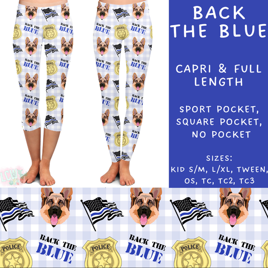 Batch #248 - Careers Collection - Closes 12/4 - ETA late Jan - Back the Blue Full and Capri Length Leggings