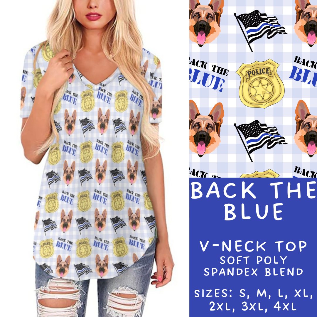 Batch #248 - Careers Collection - Closes 12/4 - ETA late Jan - Back the Blue V-Neck Tee