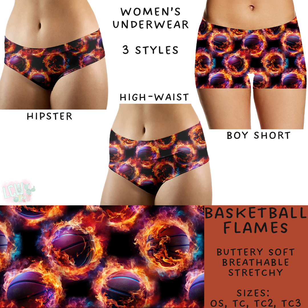 Batch #244 - Comfortable Underwear 2 - Closes 11/27 - ETA mid/late Jan - Basketball Flames Women's Underwear