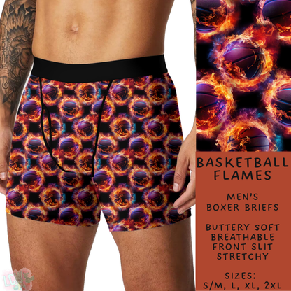 Batch #244 - Comfortable Underwear 2 - Closes 11/27 - ETA mid/late Jan - Basketball Flames Men's Boxer Briefs