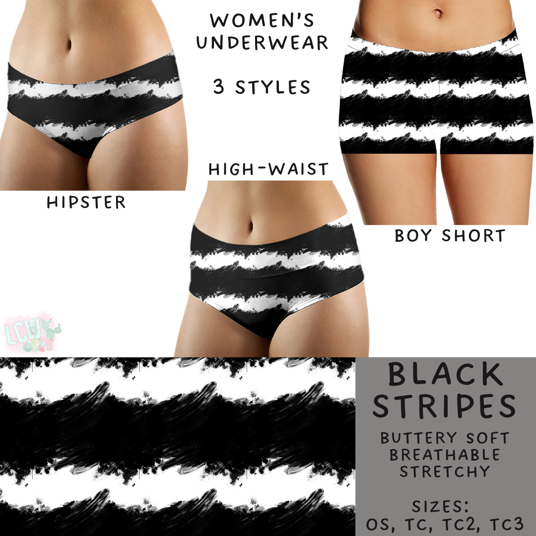 Batch #244 - Comfortable Underwear 2 - Closes 11/27 - ETA mid/late Jan - Black Stripes Women's Underwear