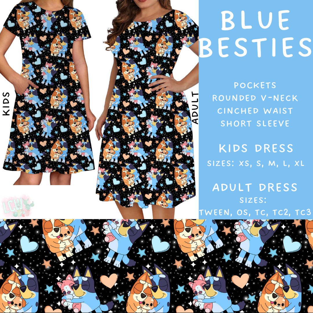 Batch #278 - Cool Characters 7 - Closes 1/29 - ETA early April - Blue Besties Adult & Kids Dresses