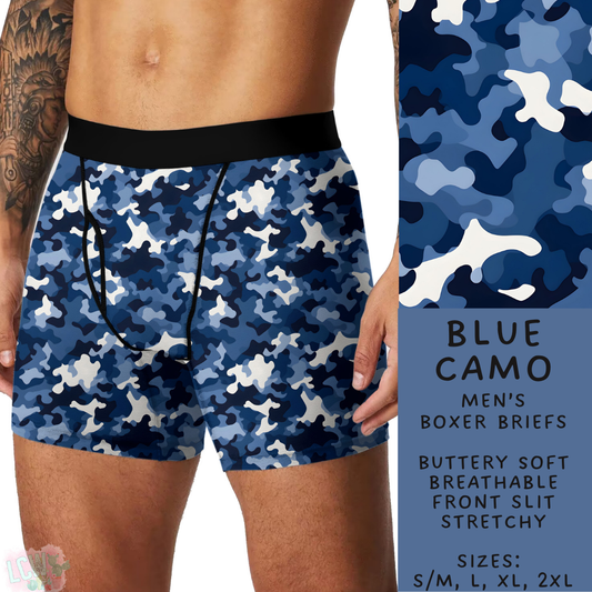 Batch #244 - Comfortable Underwear 2 - Closes 11/27 - ETA mid/late Jan - Blue Camo Men's Boxer Briefs