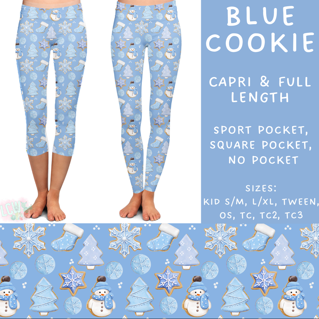 PREORDER  Batch #217 - Christmas Spirit - Closes 10/16 - ETA late Nov - Blue Cookie Full and Capri Length Leggings