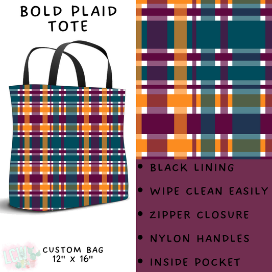 PREORDER Batch #204 - Hello Fall - Closes 9/20 - ETA early Nov - Bold Plaid Tote