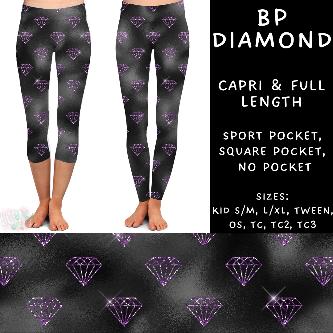 Batch #270 - Black and Purple - Closes 1/15 - ETA mid/late March - BP Diamond Full and Capri Length Leggings