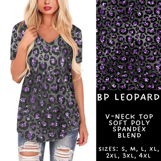 Batch #270 - Black and Purple - Closes 1/15 - ETA mid/late March - BP Leopard V-Neck Tee