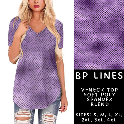 Batch #270 - Black and Purple - Closes 1/15 - ETA mid/late March - BP Lines V-Neck Tee