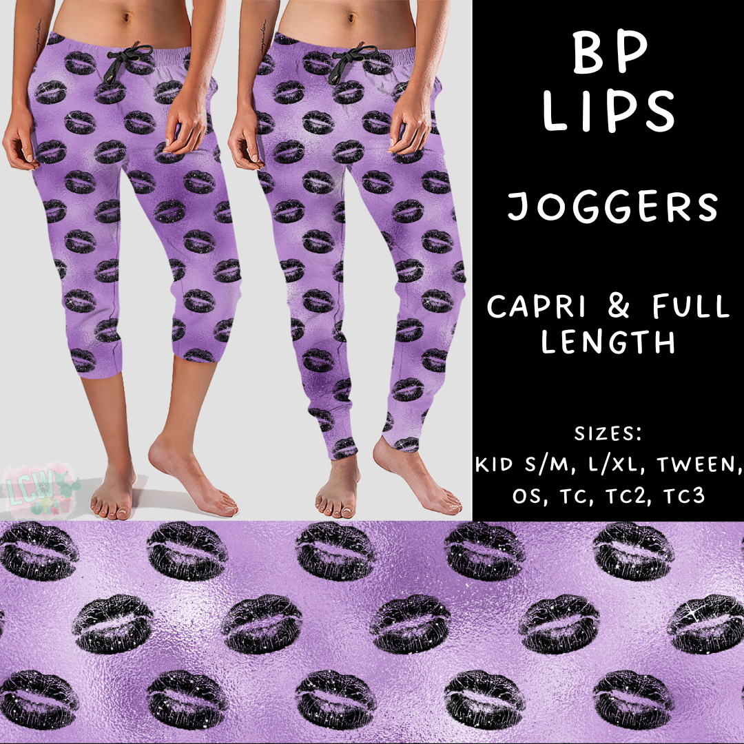 Batch #270 - Black and Purple - Closes 1/15 - ETA mid/late March - BP Lips Full and Capri Length Joggers