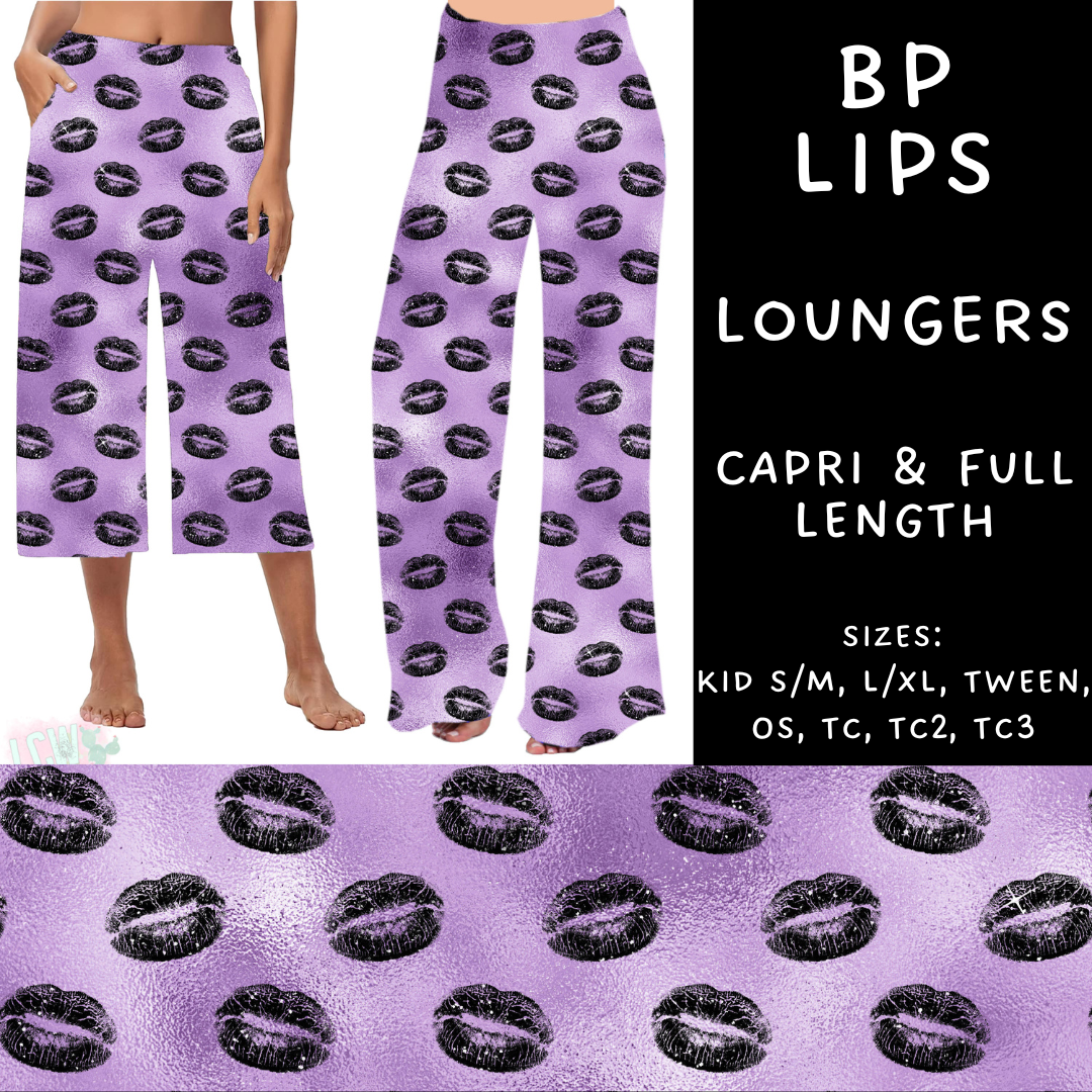 Batch #270 - Black and Purple - Closes 1/15 - ETA mid/late March - BP Lips Capri and Full Length Loungers