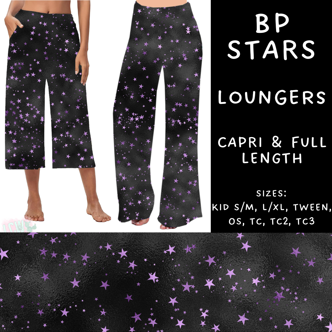 Batch #270 - Black and Purple - Closes 1/15 - ETA mid/late March - BP Stars Capri and Full Length Loungers