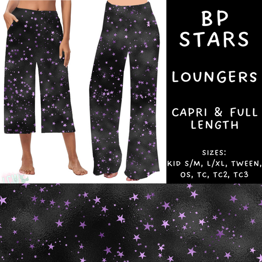 Batch #270 - Black and Purple - Closes 1/15 - ETA mid/late March - BP Stars Capri and Full Length Loungers