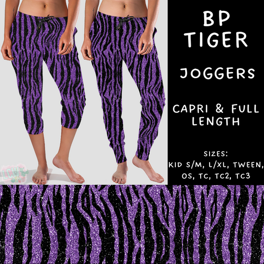 Batch #270 - Black and Purple - Closes 1/15 - ETA mid/late March - BP Tiger Full and Capri Length Joggers