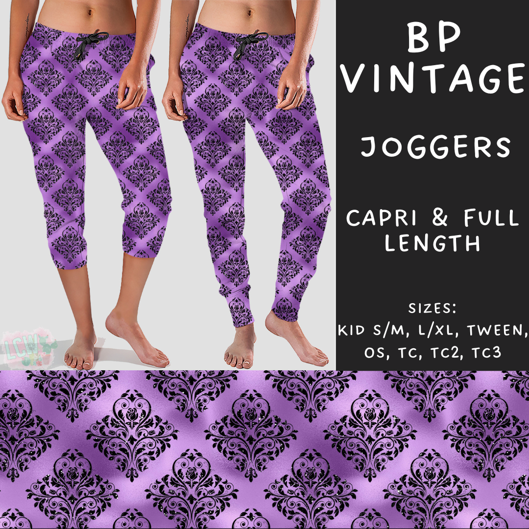 Batch #270 - Black and Purple - Closes 1/15 - ETA mid/late March - BP Vintage Full and Capri Length Joggers