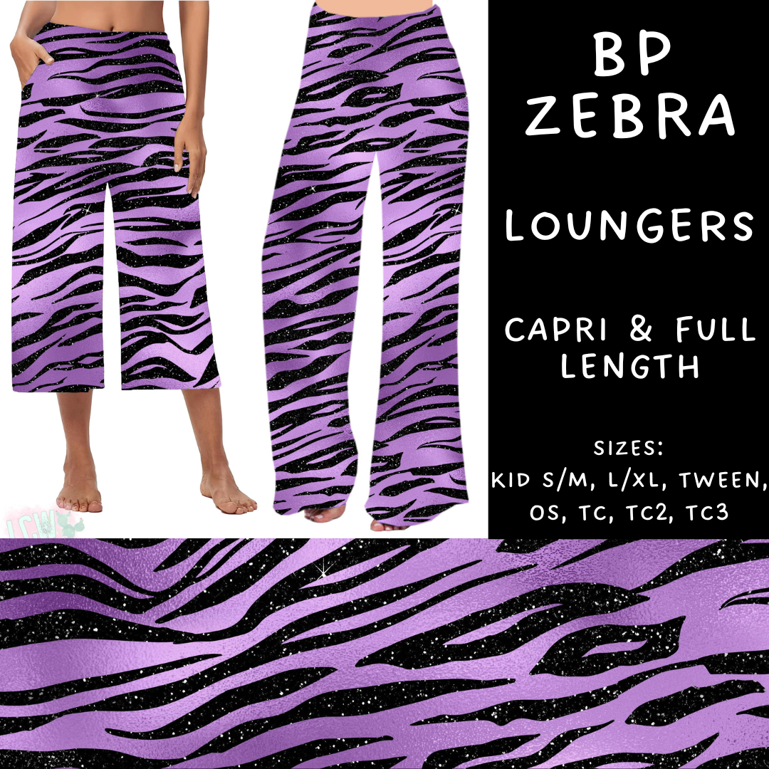 Batch #270 - Black and Purple - Closes 1/15 - ETA mid/late March - BP Zebra Capri and Full Length Loungers