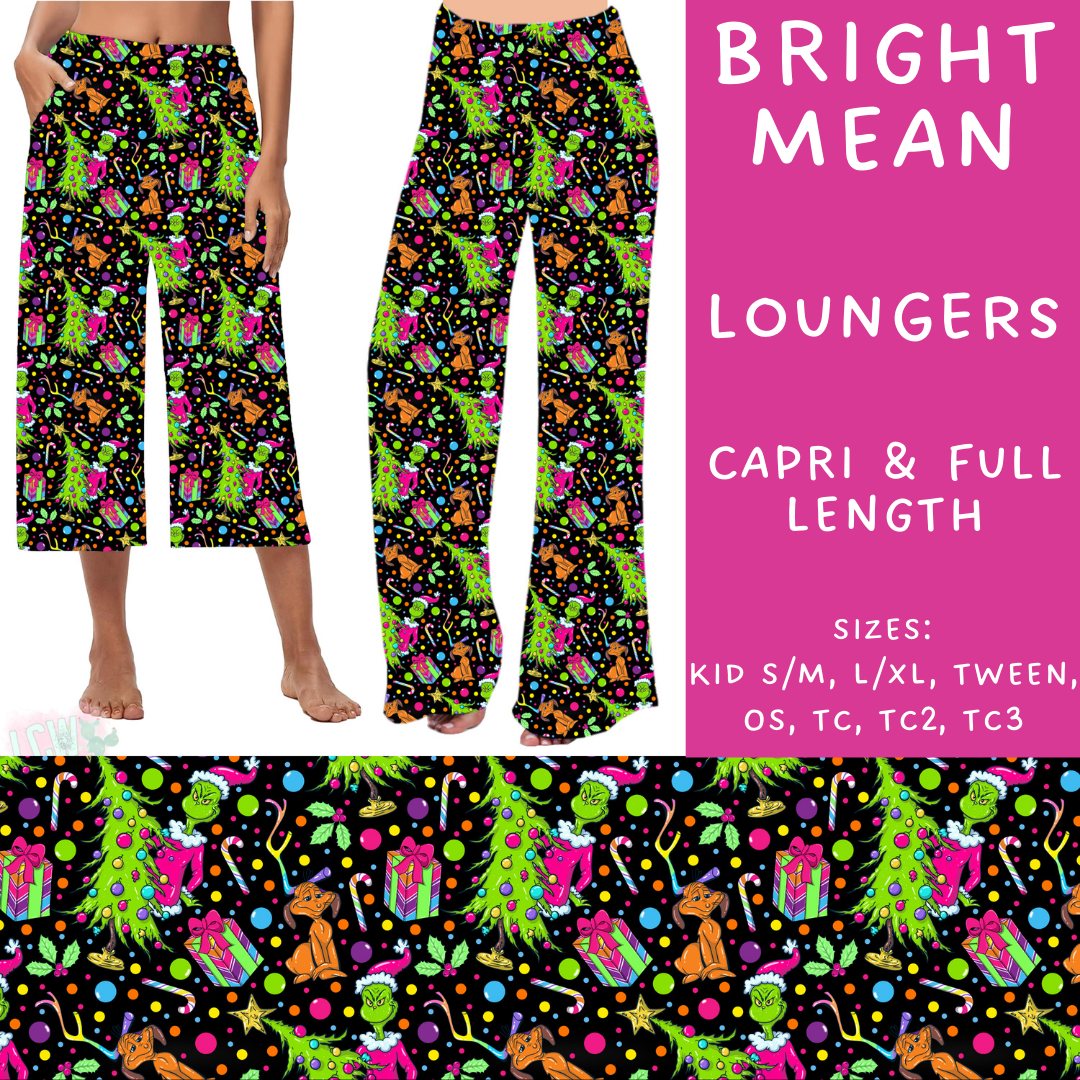 PREORDER  Batch #217 - Christmas Spirit - Closes 10/16 - ETA late Nov - Bright Mean Capri and Full Length Loungers