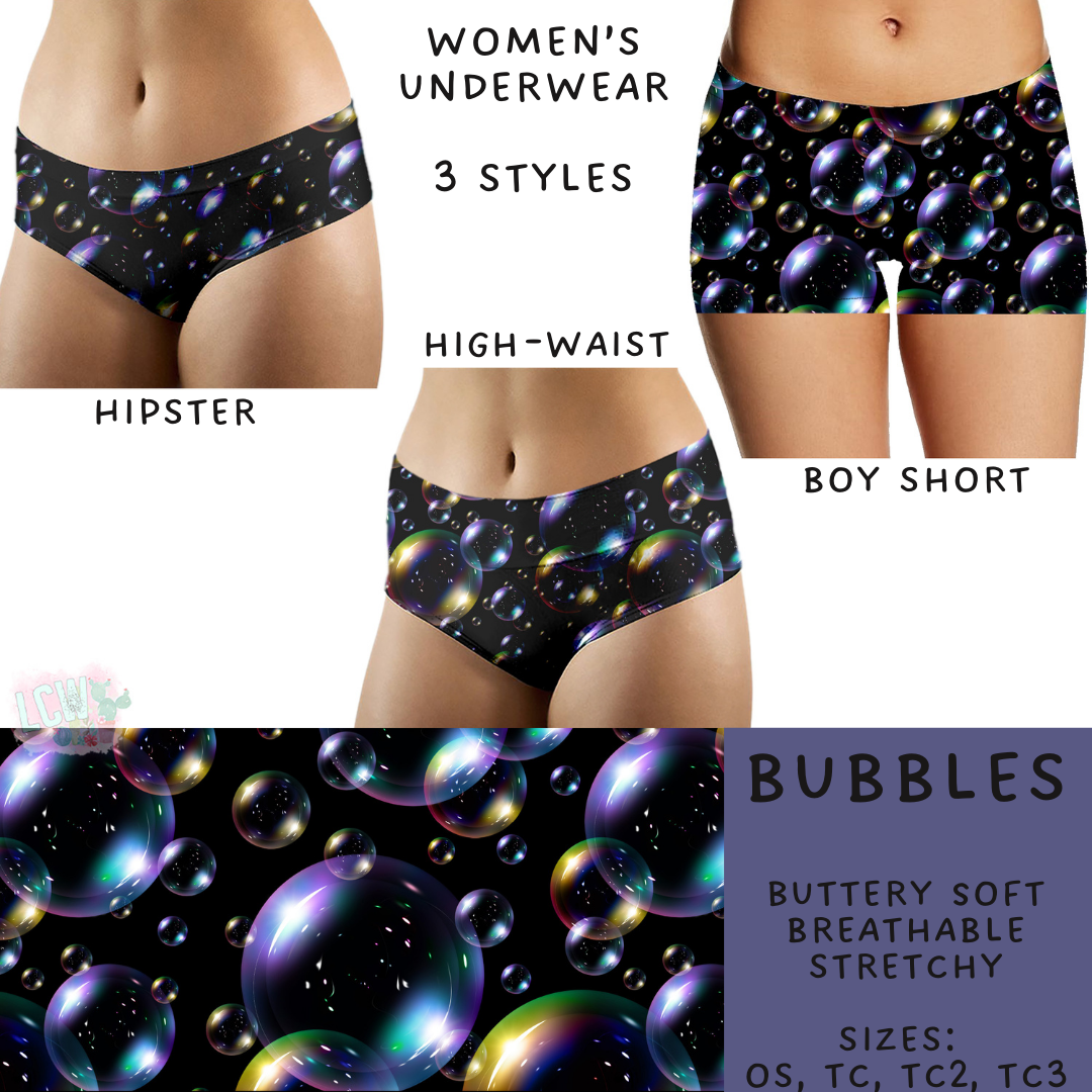 Batch #244 - Comfortable Underwear 2 - Closes 11/27 - ETA mid/late Jan - Bubbles Women's Underwear