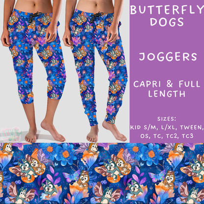 Batch #247 - Cool Characters 6 - Closes 12/2 - ETA late Jan - Butterfly Dogs Full and Capri Length Joggers