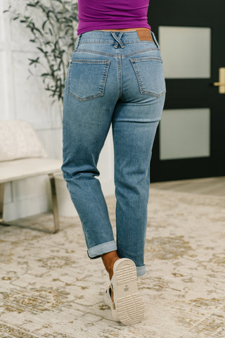 Becky Mid Rise Cool Denim Boyfriend Jean