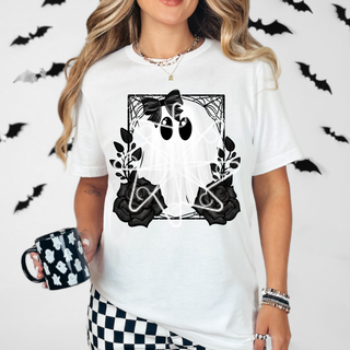 Black, White Ghost Tee