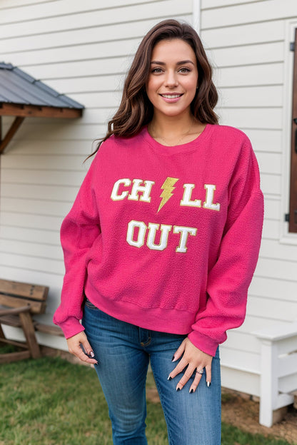 Bolt Up & Chill Out - Fuchsia Sweater