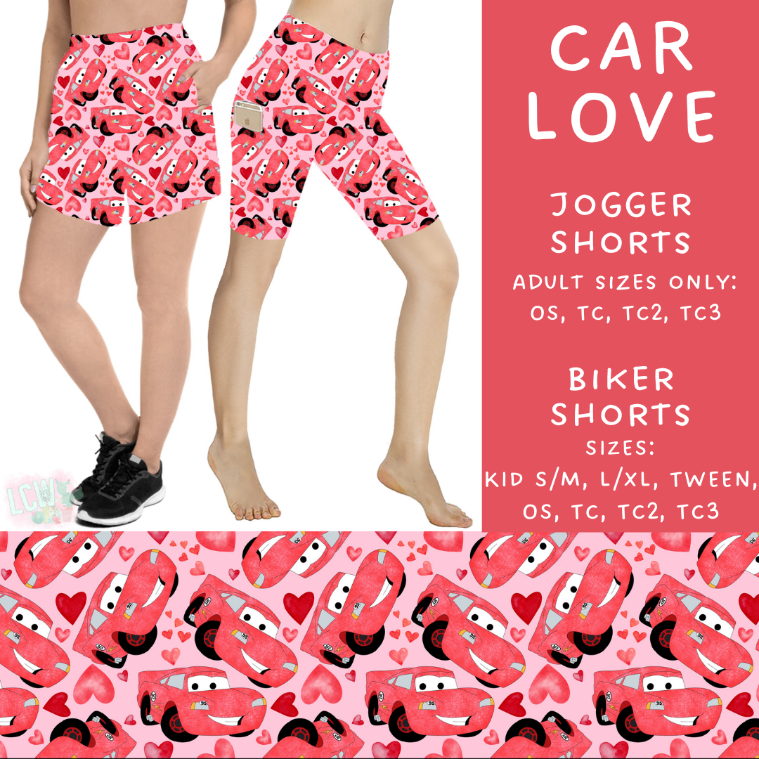 Batch #250 - Magical Valentine - Closes 12/9 - ETA late Jan - Car Love Biker & Jogger Shorts