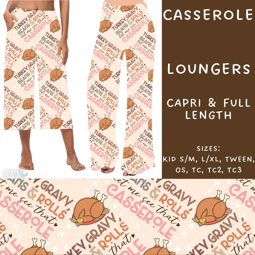 PREORDER Batch #207 - Fall Fun - Closes 9/27 - ETA mid Nov - Casserole Capri and Full Length Loungers