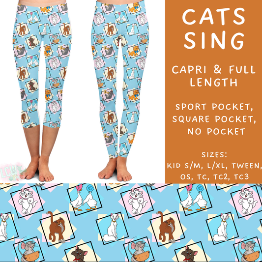 Batch #273 - Magical Faves 10 - Closes 1/20 - ETA late March - Cats Sing Full and Capri Length Leggings