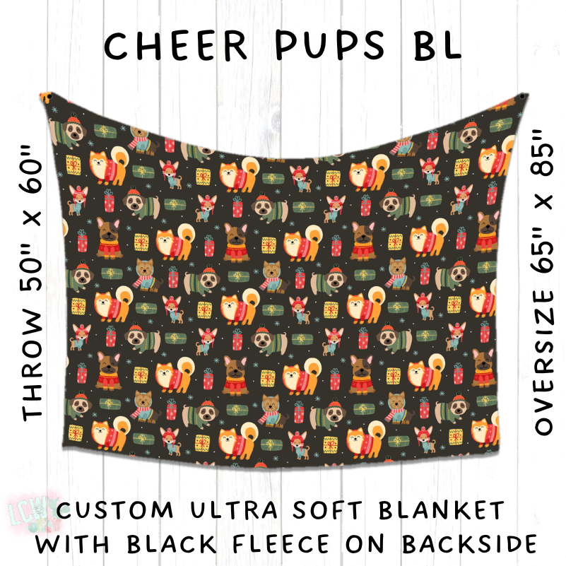 PREORDER Batch #216 - Cozy Christmas Blankets Presale - Closes 10/14 - ETA Early Dec - Cheer Pups BL