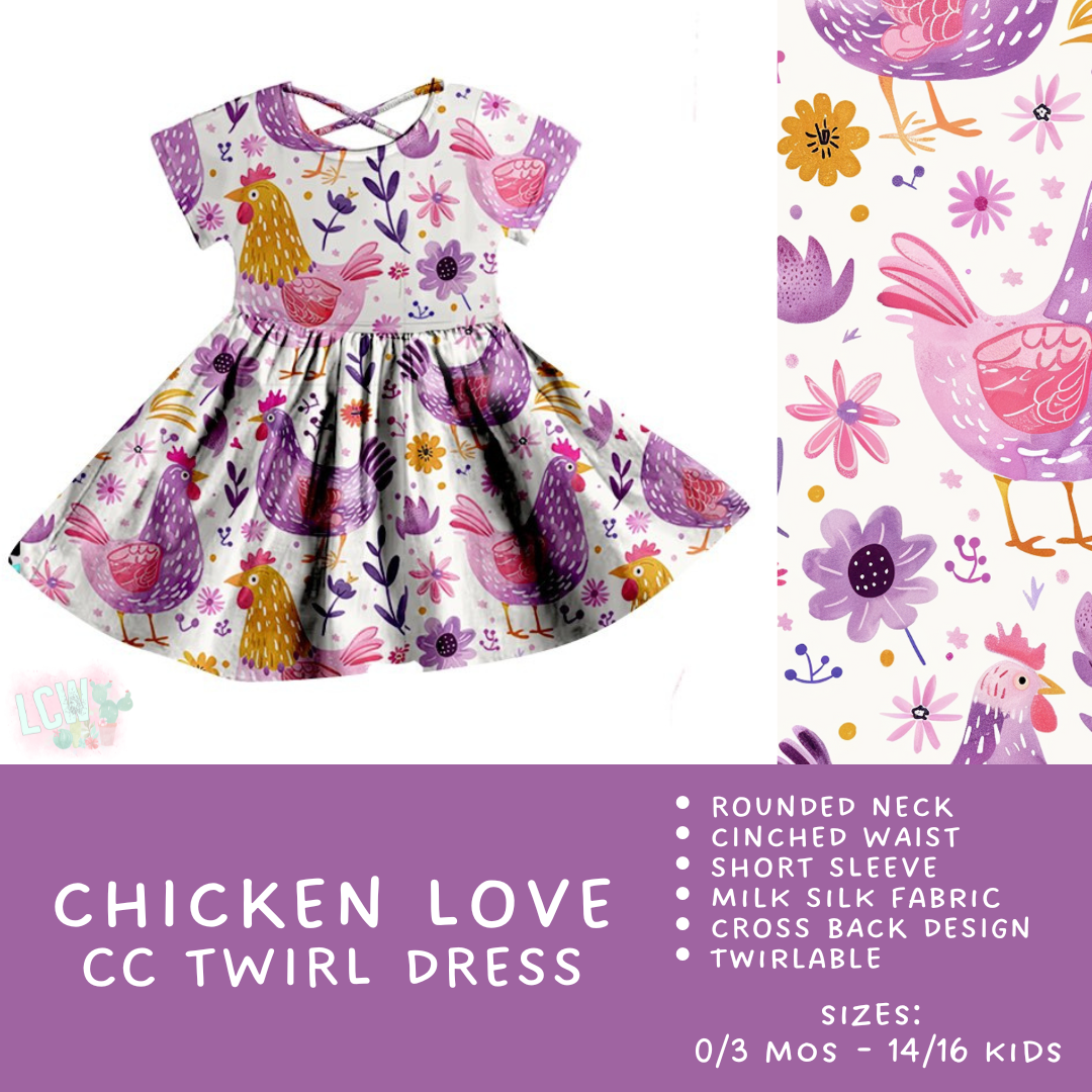 Ready To Ship - Criss Cross Twirl Dresses - Chicken Love Kids Twirl Criss Cross Dress