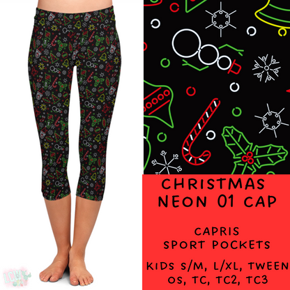 PREORDER Batch #225 - Neon Christmas - Closes 10/28 - ETA early Dec - Christmas Neon 01 Full and Capri Length Leggings