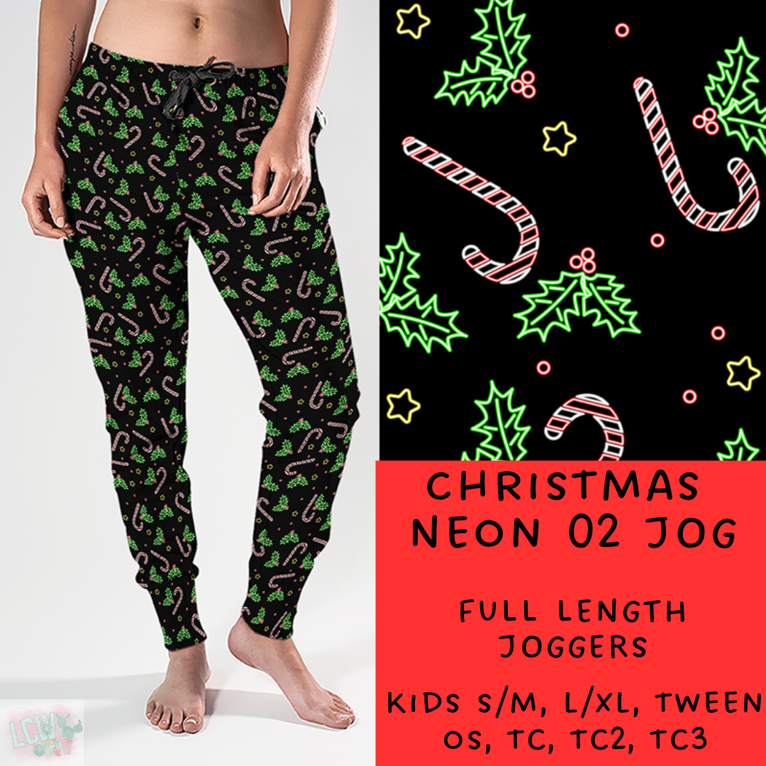 PREORDER Batch #225 - Neon Christmas - Closes 10/28 - ETA early Dec - Christmas Neon 02 Full and Capri Length Joggers