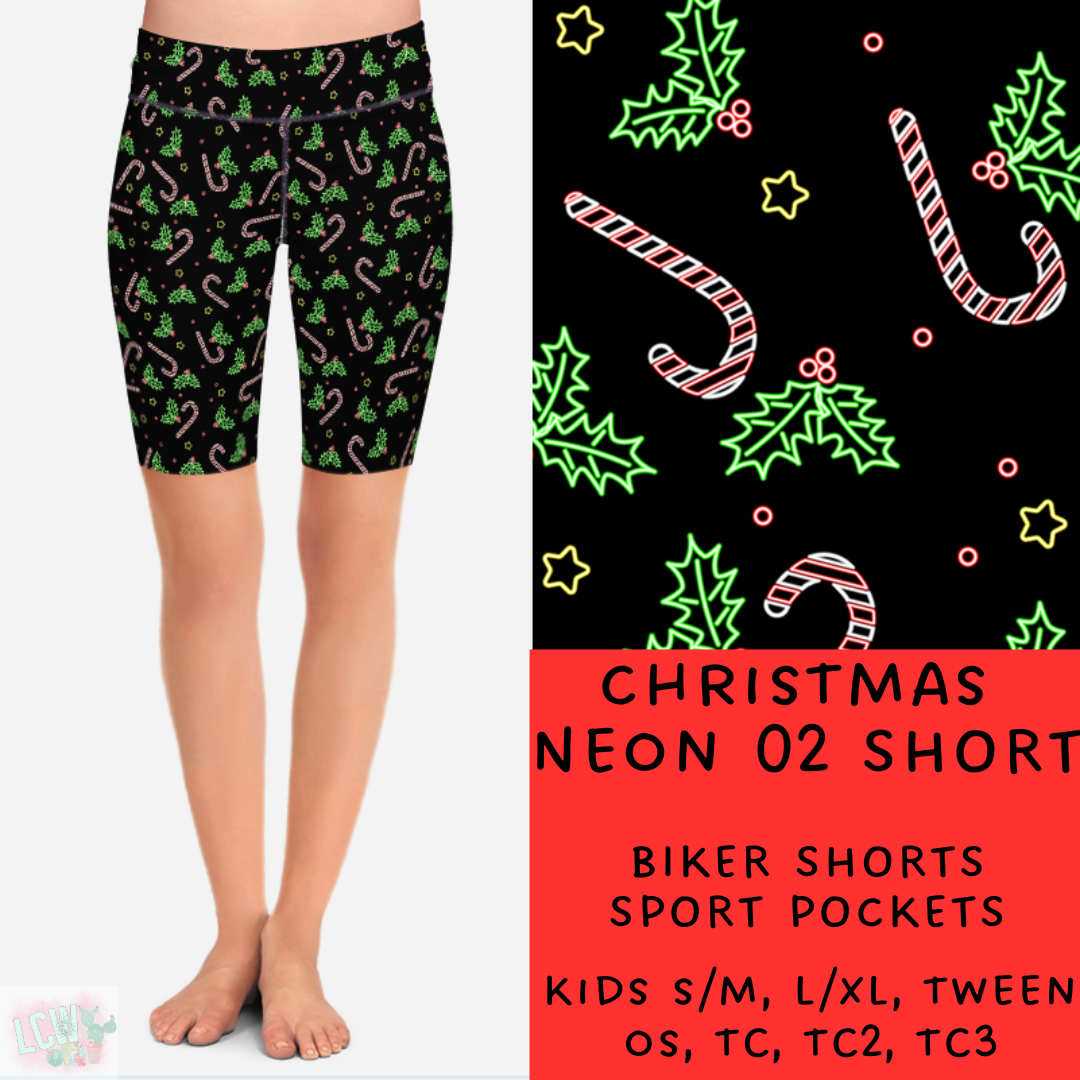 PREORDER Batch #225 - Neon Christmas - Closes 10/28 - ETA early Dec - Christmas Neon 02 Biker & Jogger Shorts