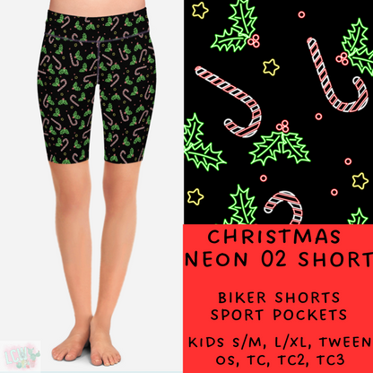 PREORDER Batch #225 - Neon Christmas - Closes 10/28 - ETA early Dec - Christmas Neon 02 Biker & Jogger Shorts