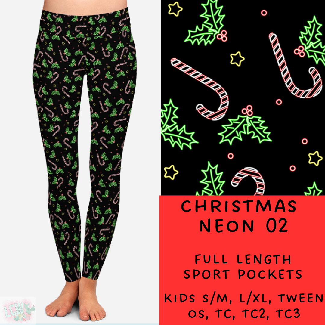 PREORDER Batch #225 - Neon Christmas - Closes 10/28 - ETA early Dec - Christmas Neon 02 Full and Capri Length Leggings